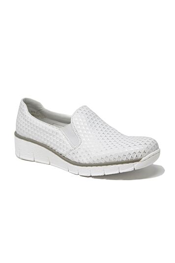 53766-81 Textured White and Silver Slip-on